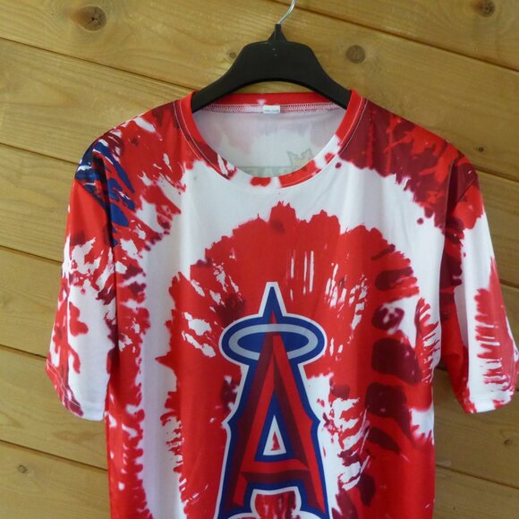 Anaheim Angels Tie Dye Polyester T-shirt By Draft Kings Mens XL New MLB Baseball - Picture 2 of 7